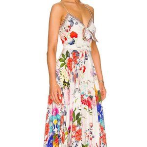 Camilla Memories of a Garden Tie-Front Long Silk Dress Available in Memories Of